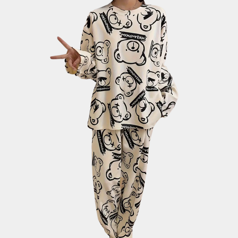 Pijama Mujer Algodón Estampado Ajuste Cómodo