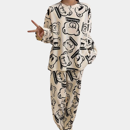 Pijama Mujer Algodón Estampado Ajuste Cómodo