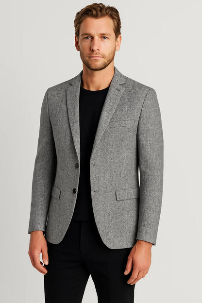 Americana hombre Casual Corte Entallado Solapa Clasica Un Boton - Mavetta