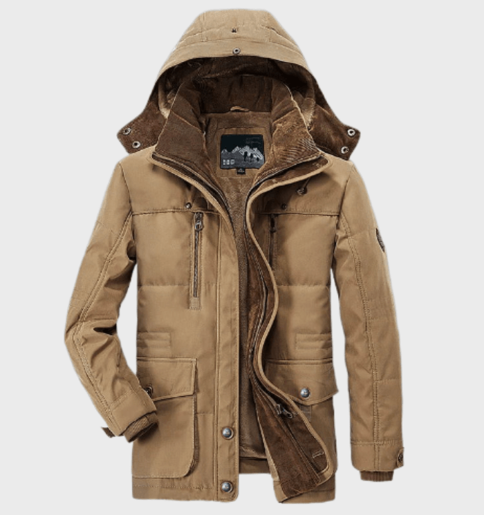 Abrigo Hombre Acolchado Invierno con Capucha Ajuste Regular