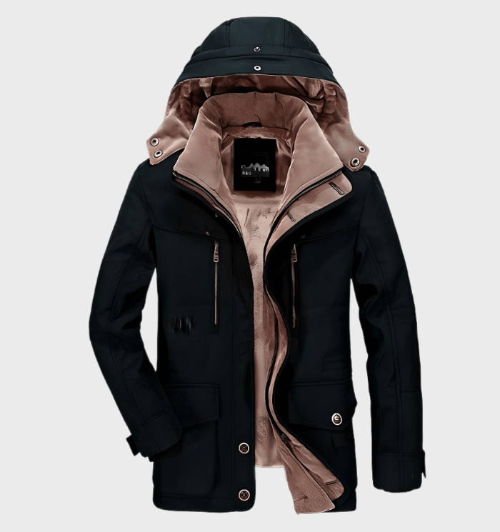Abrigo Hombre Acolchado Invierno con Capucha Ajuste Regular