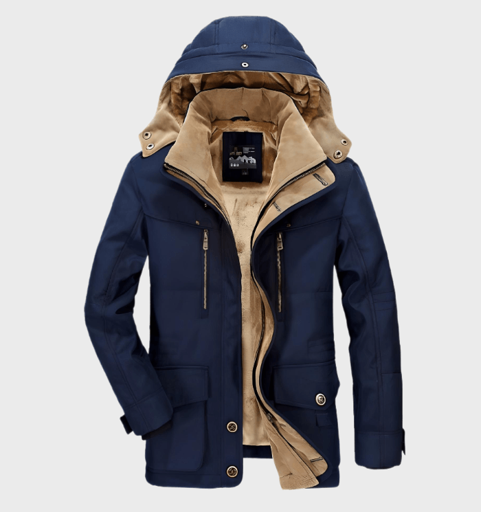 Abrigo Hombre Acolchado Invierno con Capucha Ajuste Regular