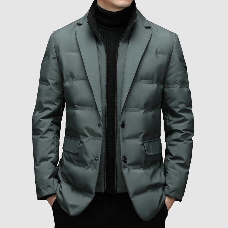 Chaqueta Hombre Acolchada Invierno Cierre Botones