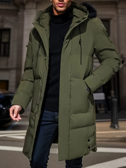 Abrigo Largo Hombre Invierno con Capucha