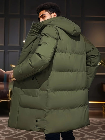 Abrigo Largo Hombre Invierno con Capucha