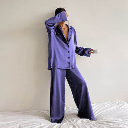 Pijama Mujer de Satén Dos Piezas Oversize