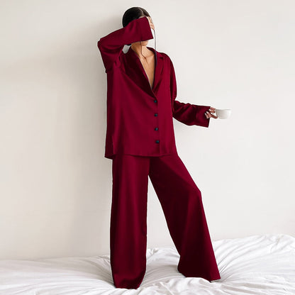 Pijama Mujer de Satén Dos Piezas Oversize