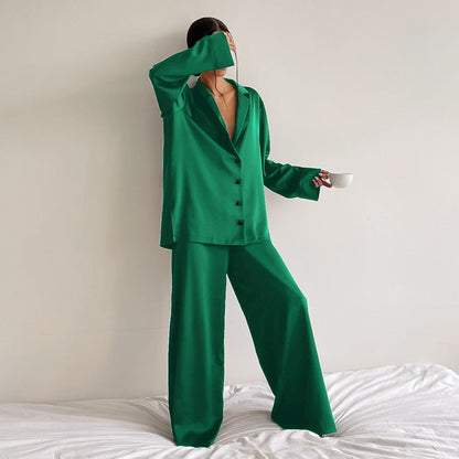 Pijama Mujer de Satén Dos Piezas Oversize
