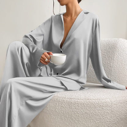 Pijama Mujer de Satén Dos Piezas Oversize