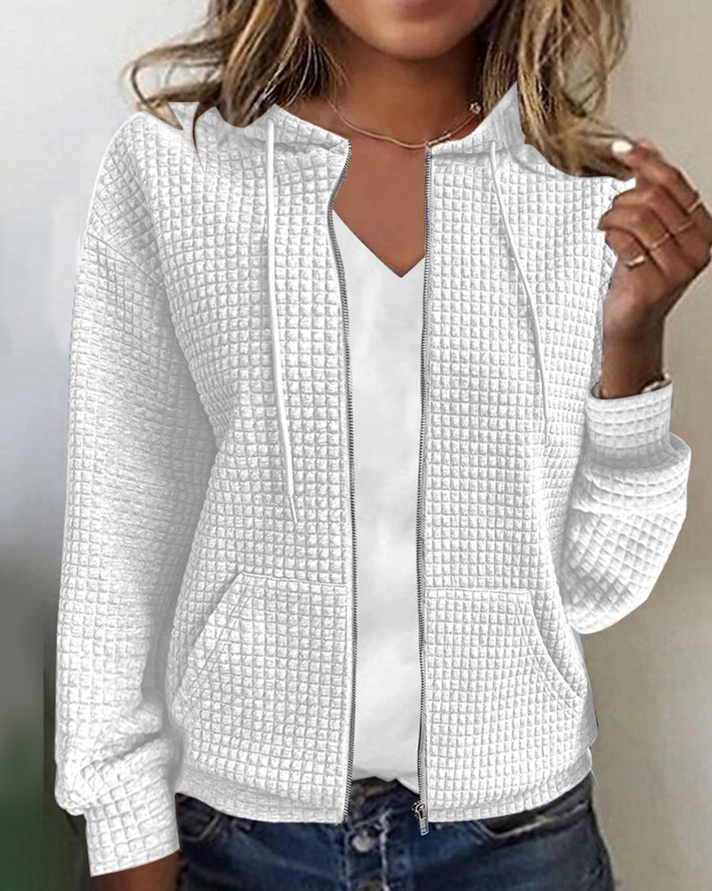 Chaqueta casual mujer con cordones ajustables y capucha