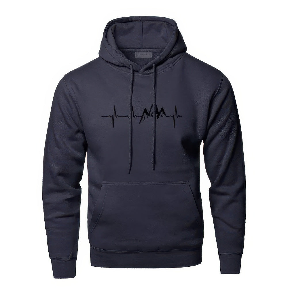 Sudadera Hombre con Capucha y Estampado Casual