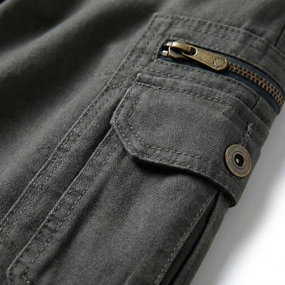 Bermudas Cargo Hombre Algodón Bolsillos Multiples Anilla Metalica