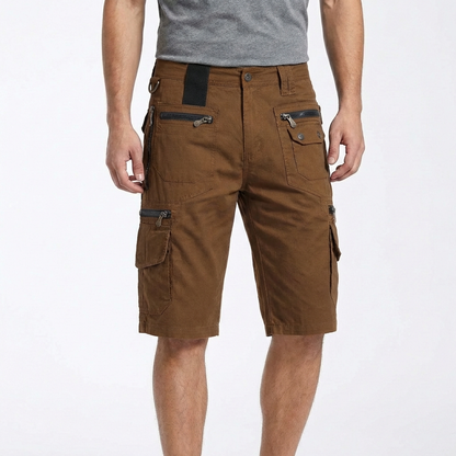 Bermudas Cargo Hombre Algodón Bolsillos Cremallera Ajuste Cómodo