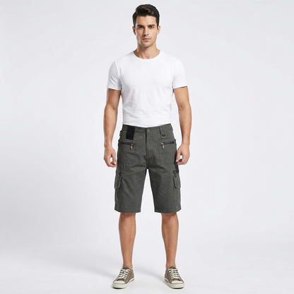 Bermudas Cargo Hombre Algodón Bolsillos Multiples Anilla Metalica - Mavetta