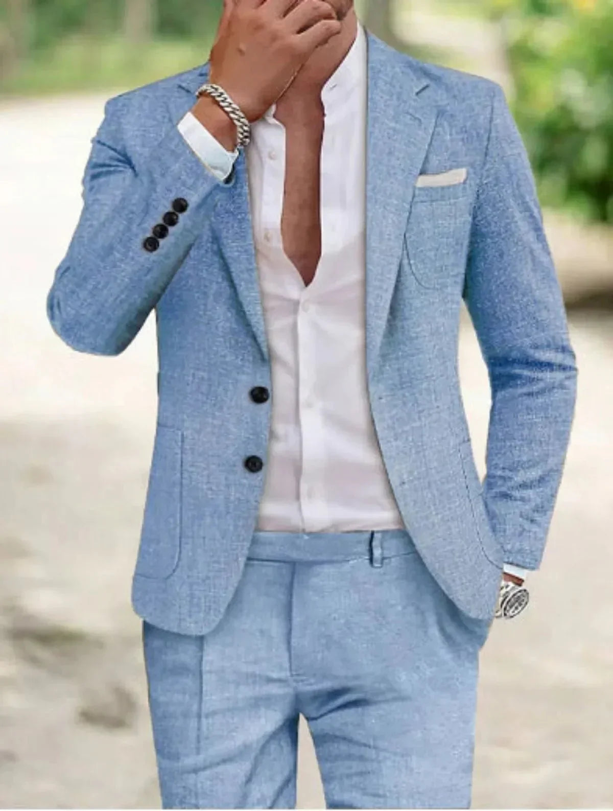 Traje Formal Hombre Diseño Clásico Dos Botones