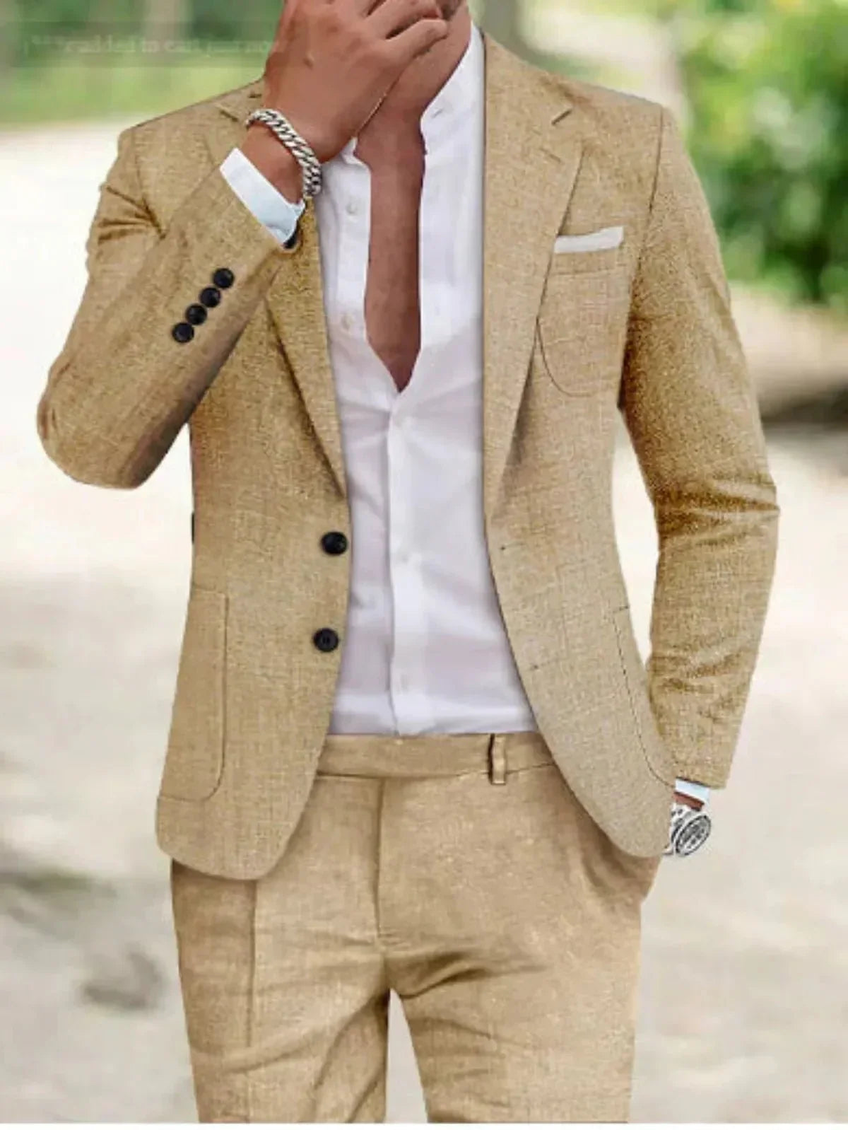 Traje Formal Hombre Diseño Clásico Dos Botones