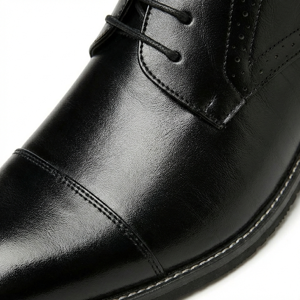 Zapatos Derby Hombre Puntera Lisa Costuras Contrastantes Formal