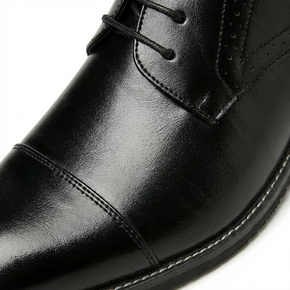 Zapatos Derby Hombre Puntera Lisa Costuras Contrastantes Formal