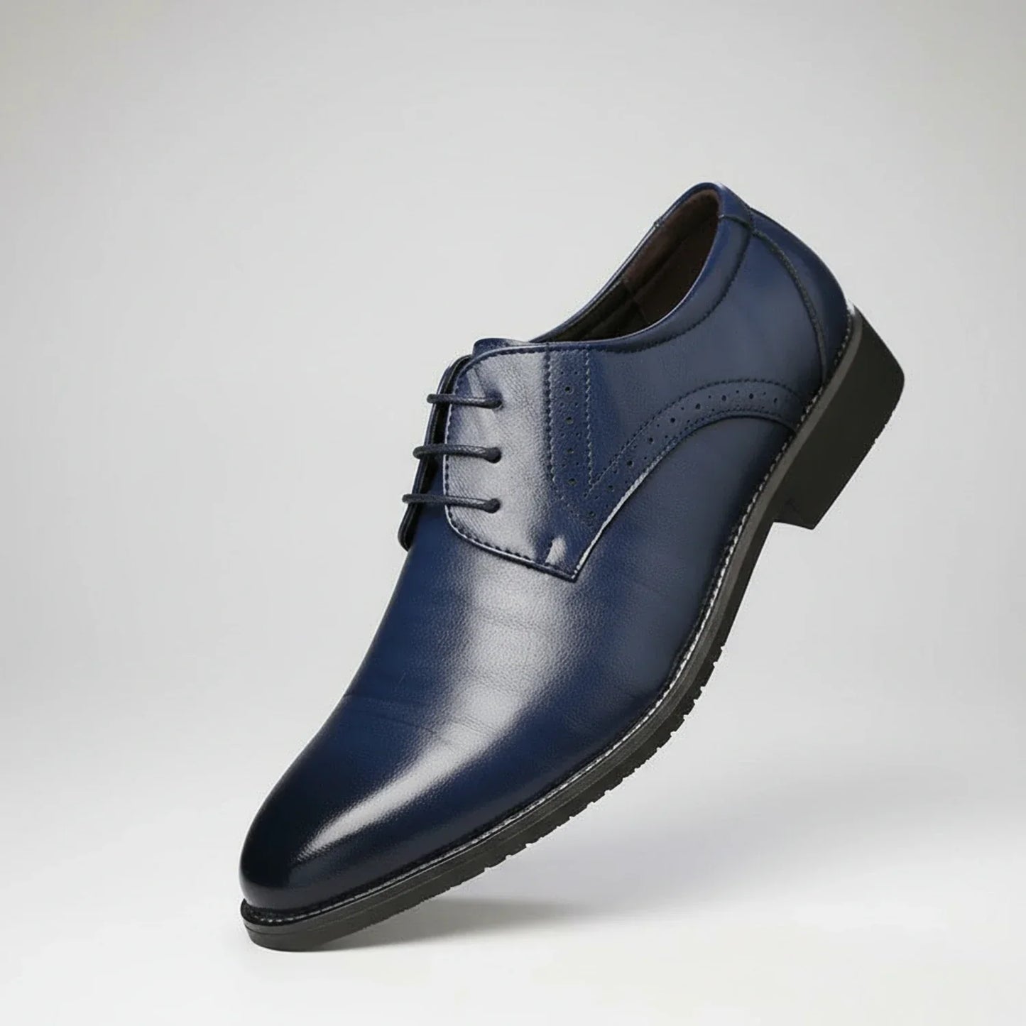 Zapatos Derby Hombre Puntera Lisa Costuras Contrastantes Formal