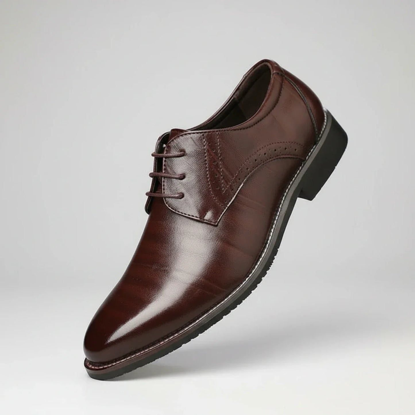 Zapatos Derby Hombre Puntera Lisa Costuras Contrastantes Formal