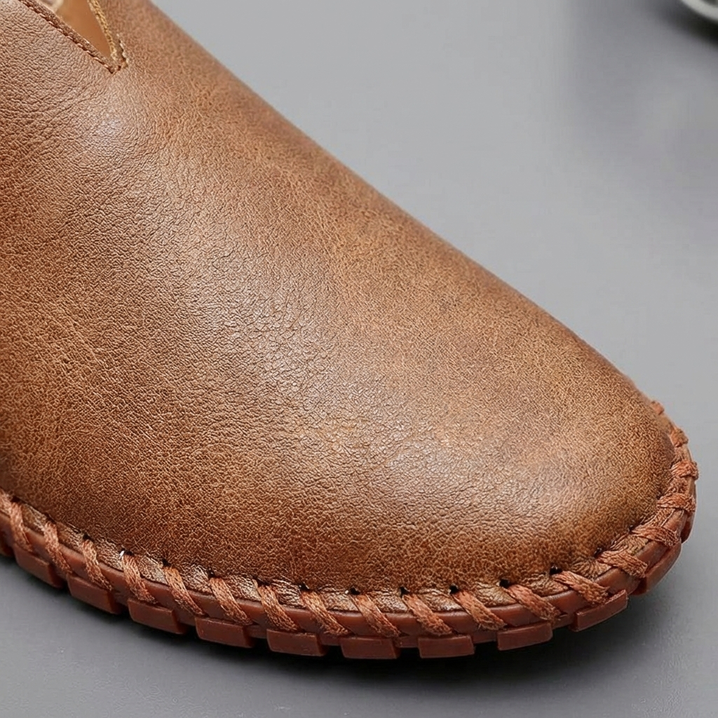 Mocasines Hombre Cuero Costuras Slip-On Casual