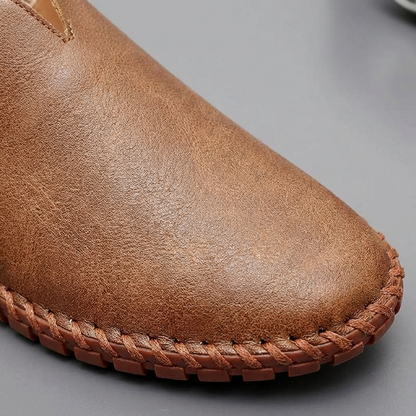 Mocasines Hombre Cuero Costuras Slip-On Casual