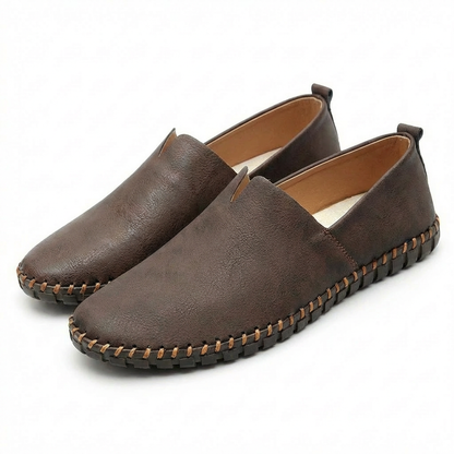Mocasines Hombre Cuero Costuras Slip-On Casual