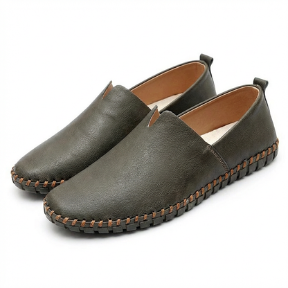 Mocasines Hombre Cuero Costuras Slip-On Casual