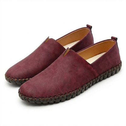 Mocasines Hombre Cuero Costuras Slip-On Casual