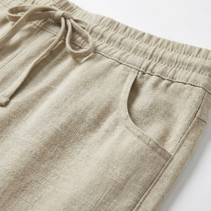 Pantalón Hombre Algodón Cintura con Cordón Bajo Ajustado