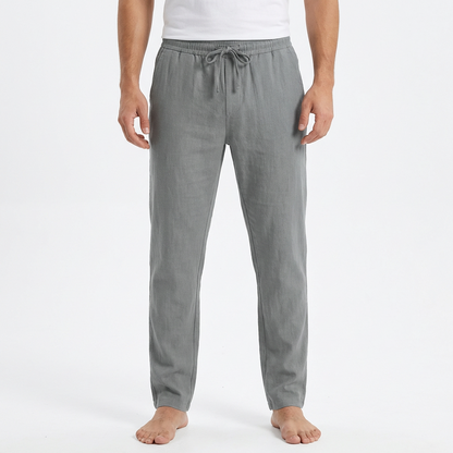 Pantalón Hombre Algodón Cintura con Cordón Bajo Ajustado
