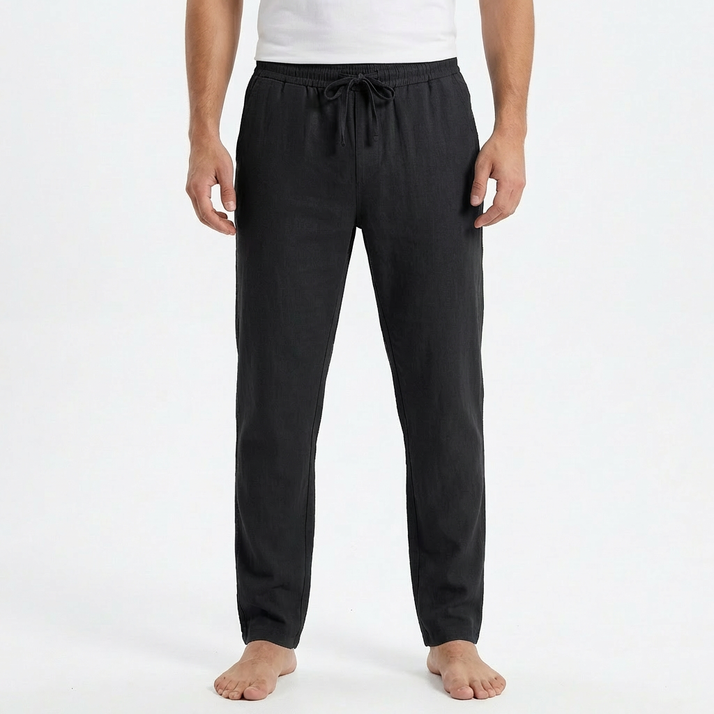 Pantalón Hombre Algodón Cintura con Cordón Bajo Ajustado