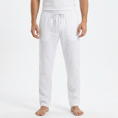 Pantalón Hombre Algodón Cintura con Cordón Bajo Ajustado