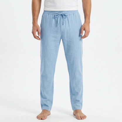 Pantalón Hombre Algodón Cintura con Cordón Bajo Ajustado