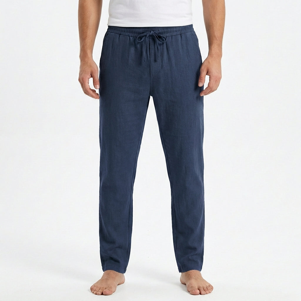 Pantalón Hombre Algodón Cintura con Cordón Bajo Ajustado