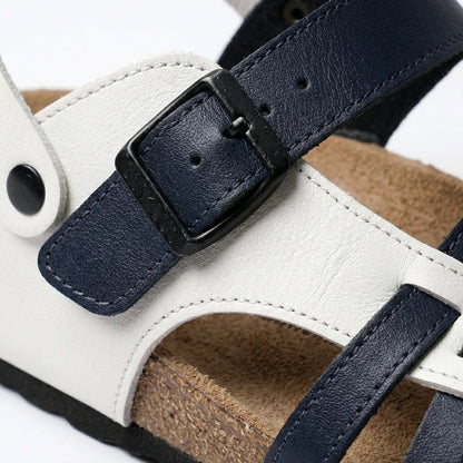 Sandalias Hombre Tiras Entrelazadas Cierre Hebilla Casual
