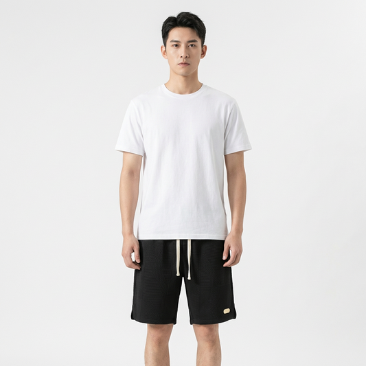 Bermudas Hombre Textura Geométrica Cintura Elástica Cordón - Mavetta