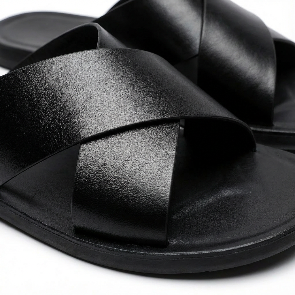 Sandalias Slide Unisex con Tiras Cruzadas Suela Plana Minimalista