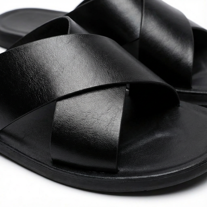 Sandalias Slide Unisex con Tiras Cruzadas Suela Plana Minimalista