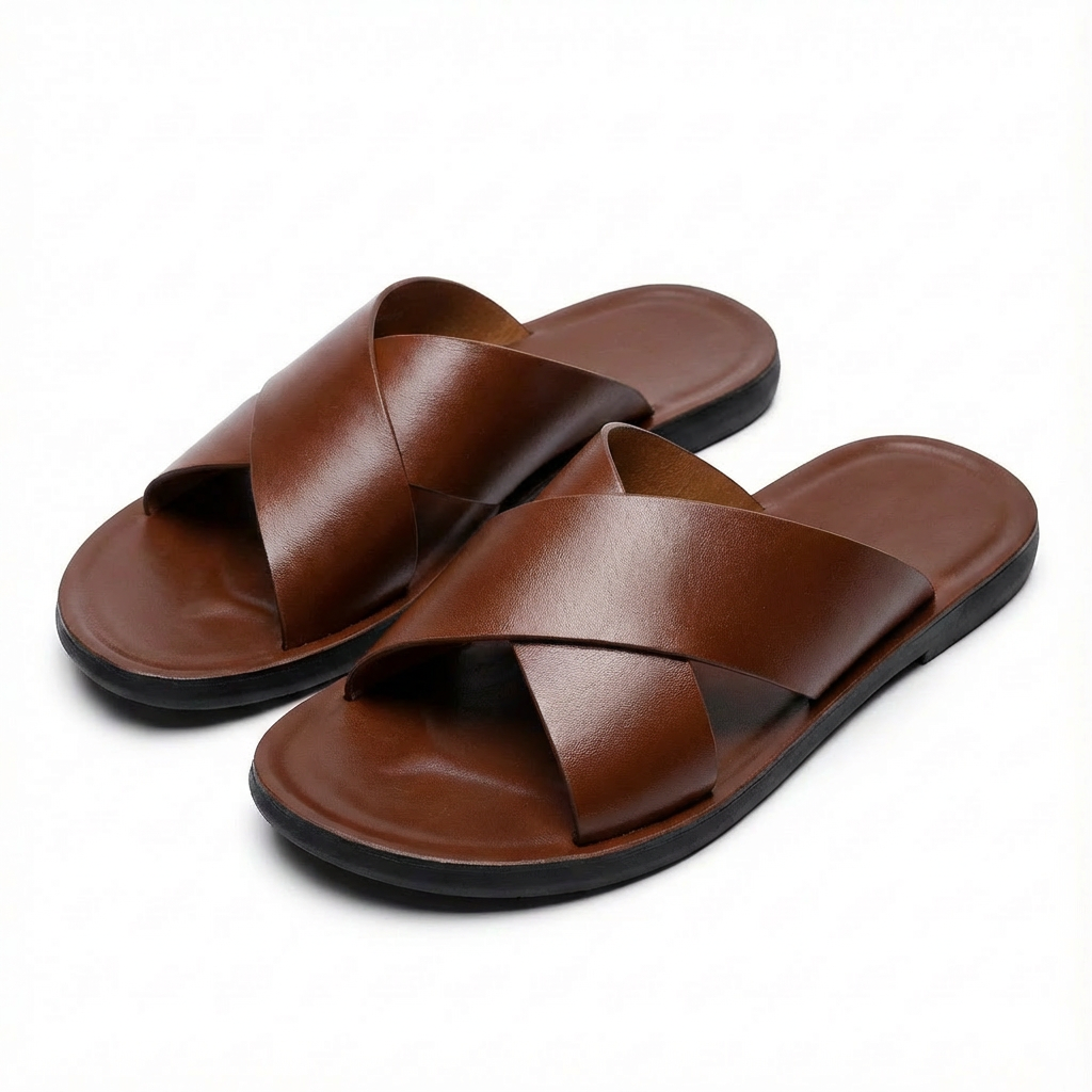 Sandalias Slide Unisex con Tiras Cruzadas Suela Plana Minimalista