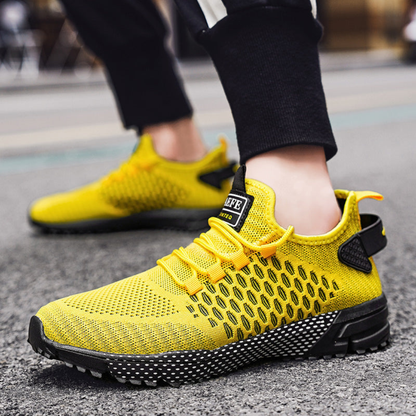 Zapatillas Running Hombre Malla Transpirable Cordones Suela Tacos