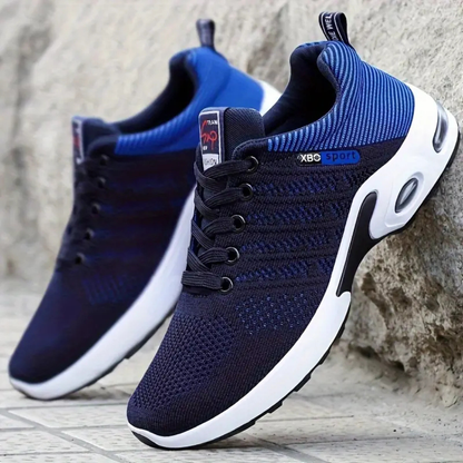 Zapatillas Deportivas Hombre Tejido Malla Cordones Suela Gruesa