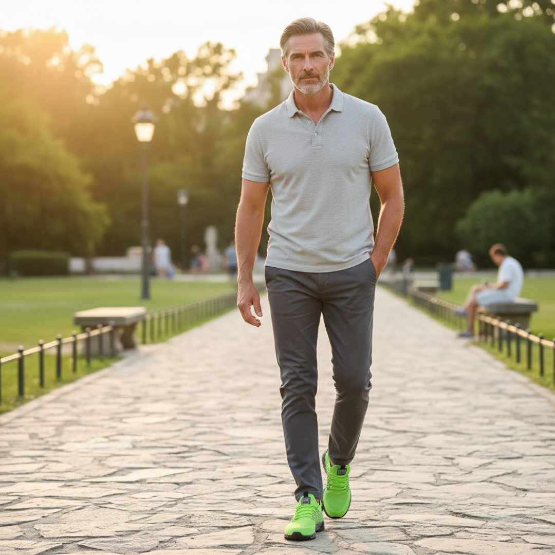 Zapatillas Running Hombre Malla Transpirable Cordones Suela Tacos