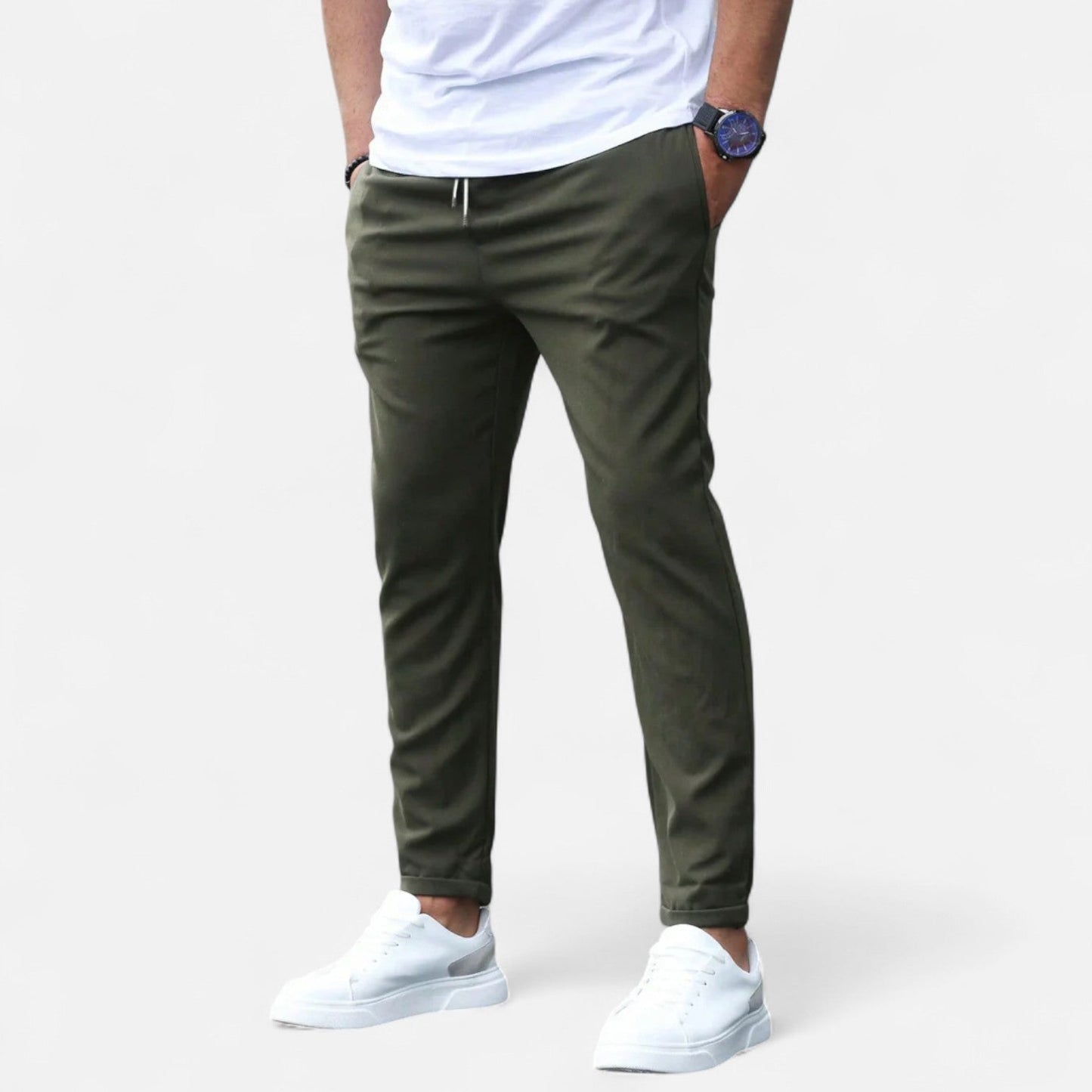 Pantalones Hombre Elastico Confort Ajuste Moderno