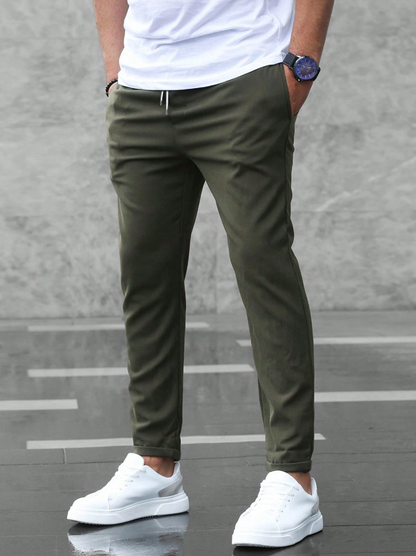Pantalón Hombre de Tejido Elástico Ajuste Cómodo