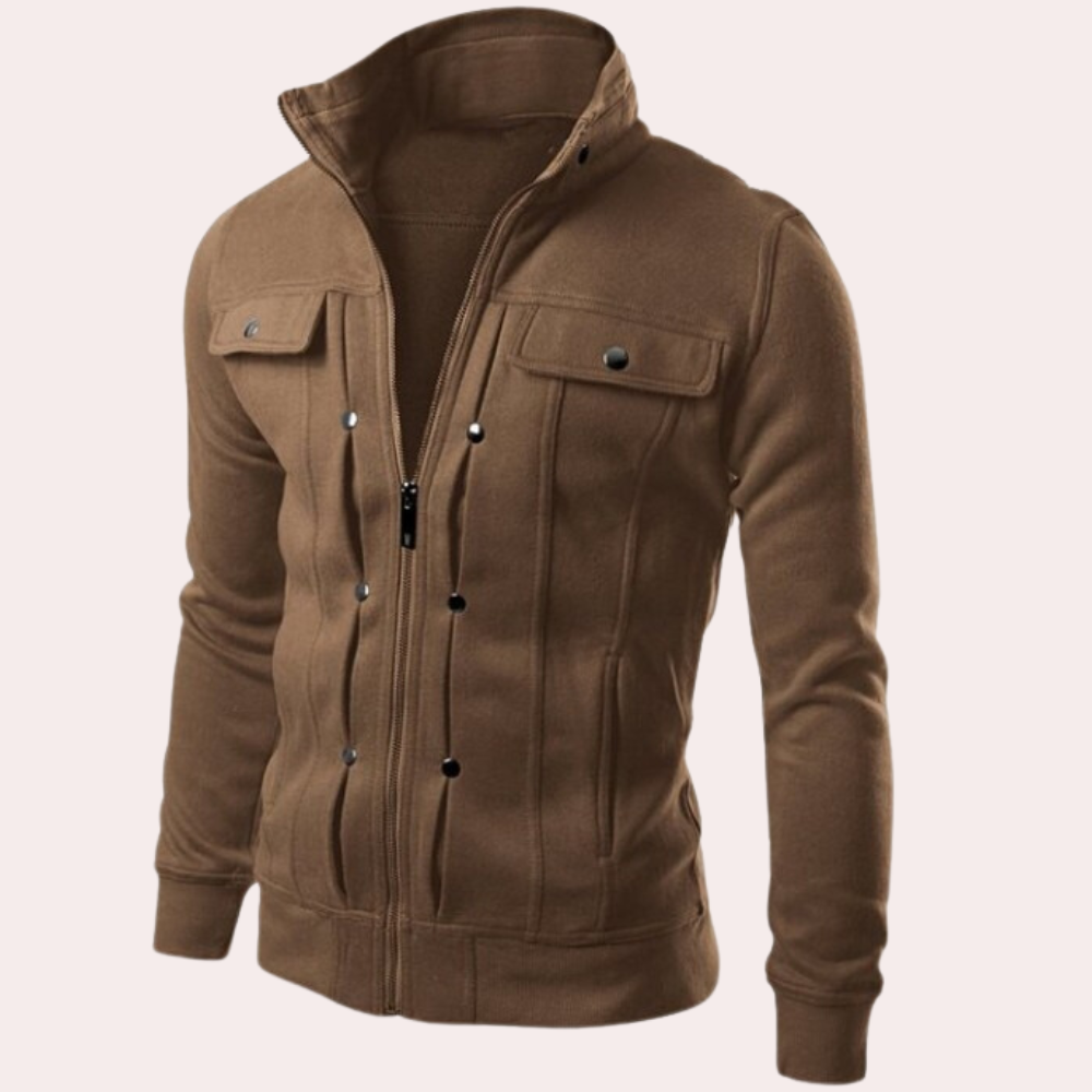 Chaqueta Hombre con Cremallera Cuello Alto