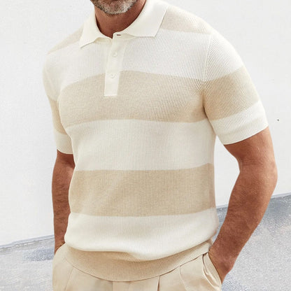 Polo Hombre de Algodón Textura Canalé Ajuste Clásico