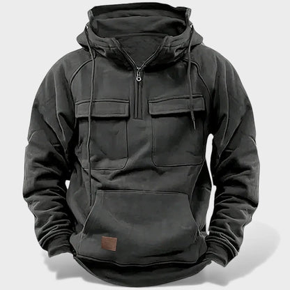 Sudadera hombre con capucha tejido cálido diseño bicolor casual