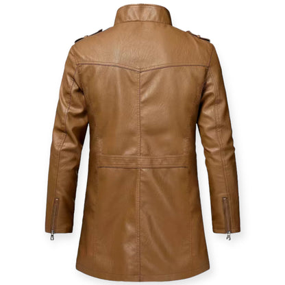 Chaqueta Hombre de Cuero con Cremallera Ajuste Regular