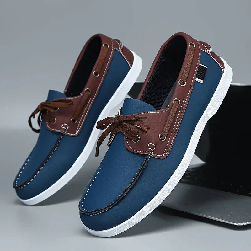 Mocasines Hombre de Lona Suela de Goma Estilo Slip-On